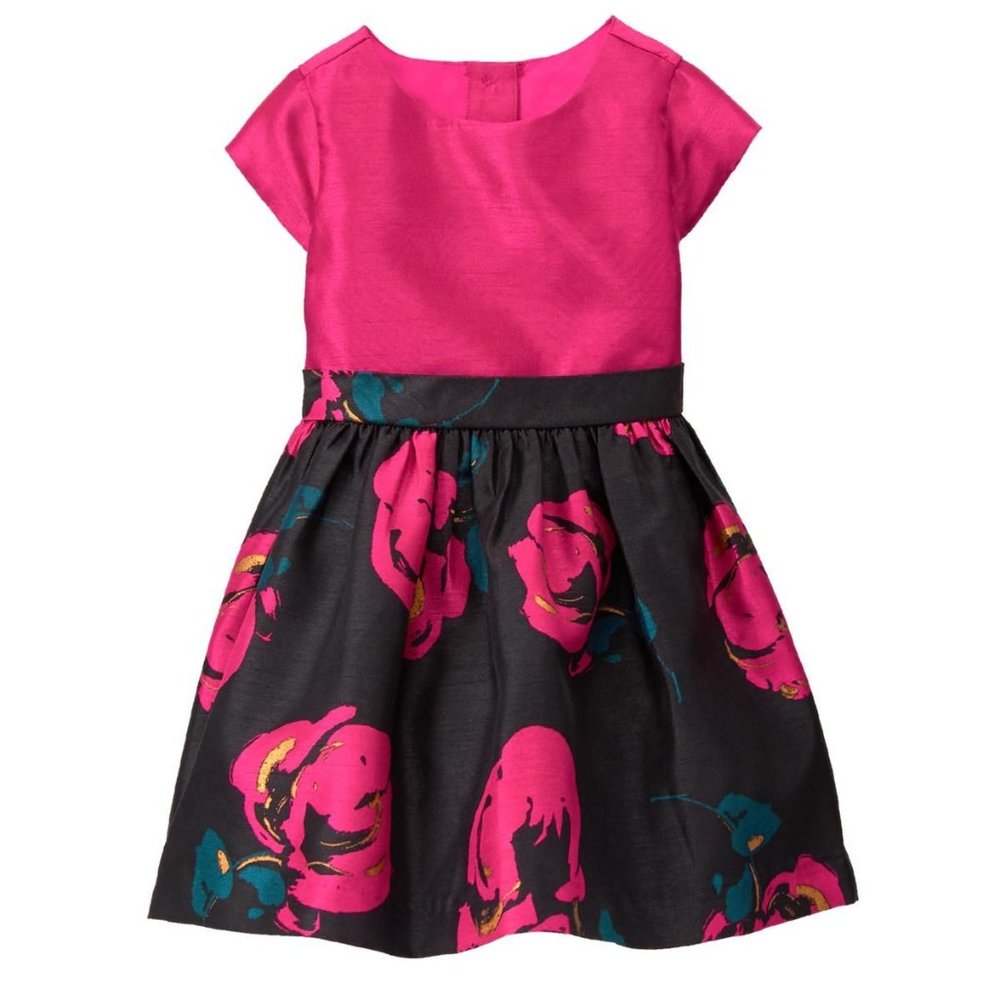 NWOT Gymboree Black and Pink Floral Dress